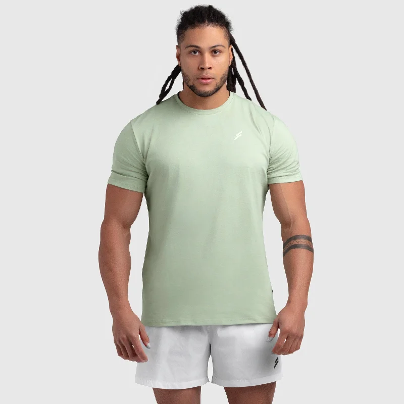 Men's Shirts with Appliqué DetailsEssential Regular Fit Tee - Sage Green