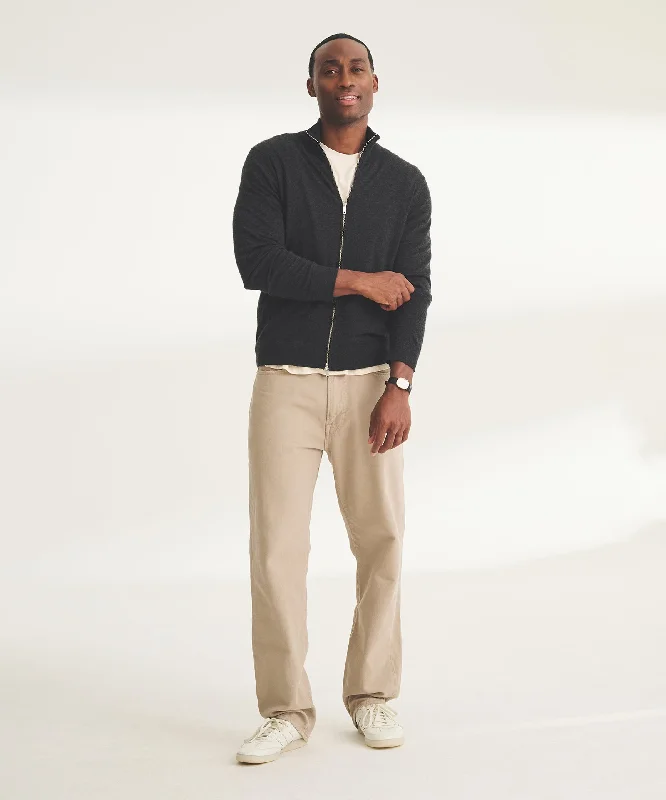 Men's Sweaters with Tapered ShapesFancy Cashmere Zip Up