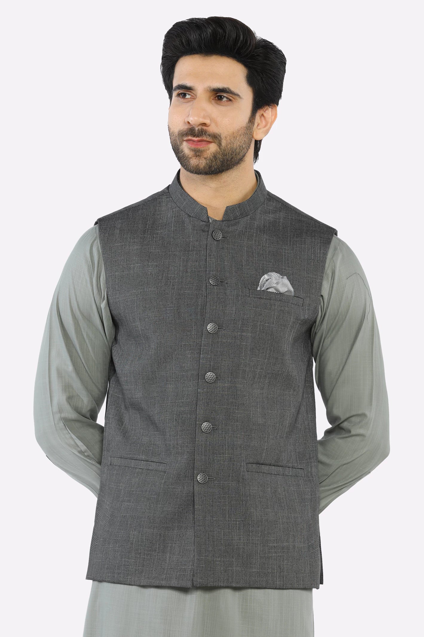 Designer Men's OvercoatsGrey Waistcoat