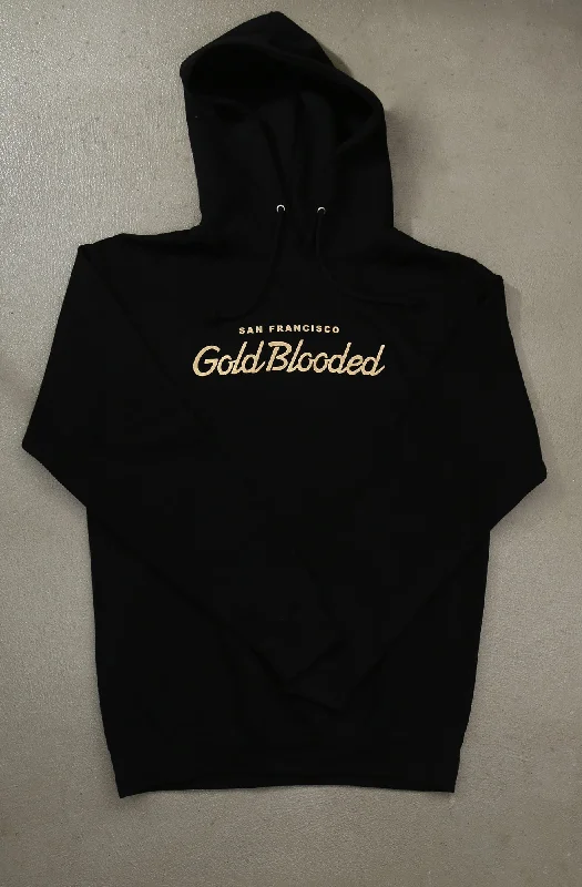 Men's Hoodies with Slim FitsGold Blooded Script (Men's Black Hoody)