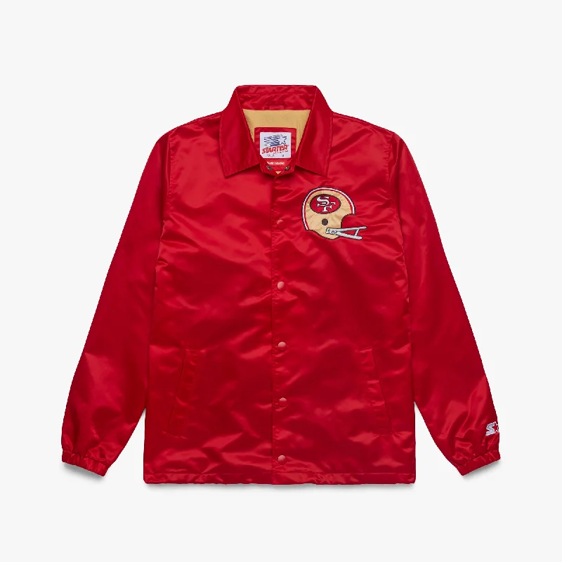 Men's Coats with HoodsHOMAGE X Starter 49ers Coach's Jacket