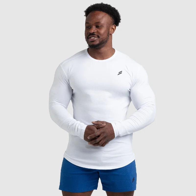 Men's Shirts with Embellished SleevesMark Drop Long Sleeve - White