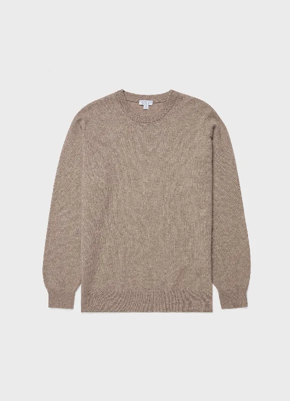 Men's Sweaters with SnapsMen's Scottish Cashmere Jumper in Natural Brown