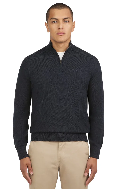 Durable Men's Acrylic SweatersMerino Half Zip - Dark Navy