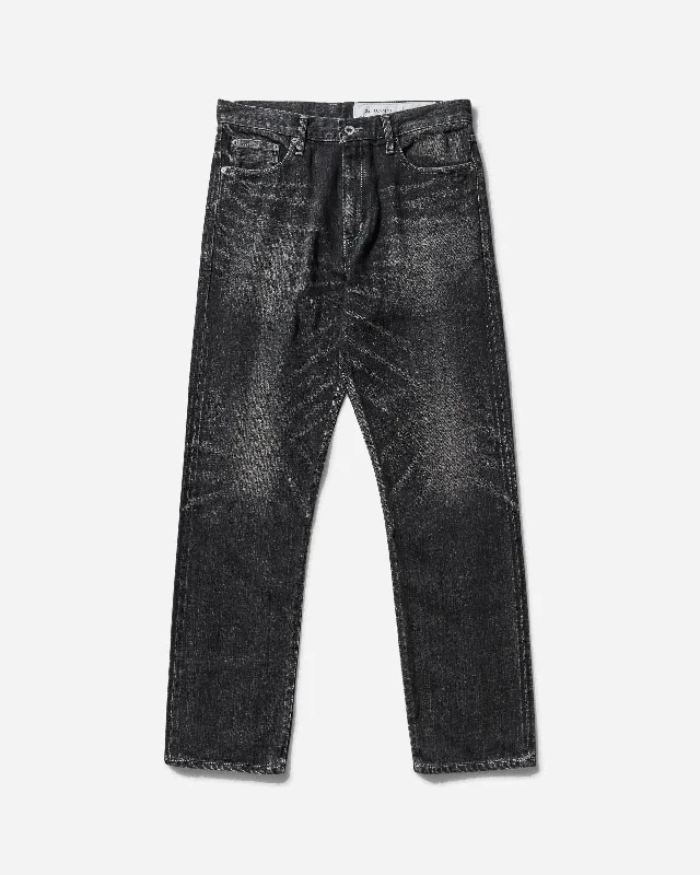 Men's Jeans with Functional PocketsMen's Washed Denim DP Mid Pants Black