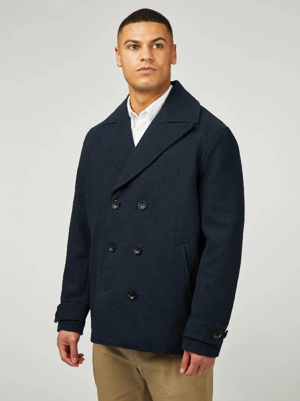 Men's Coats for Skinny MenPeacoat - Dark Navy