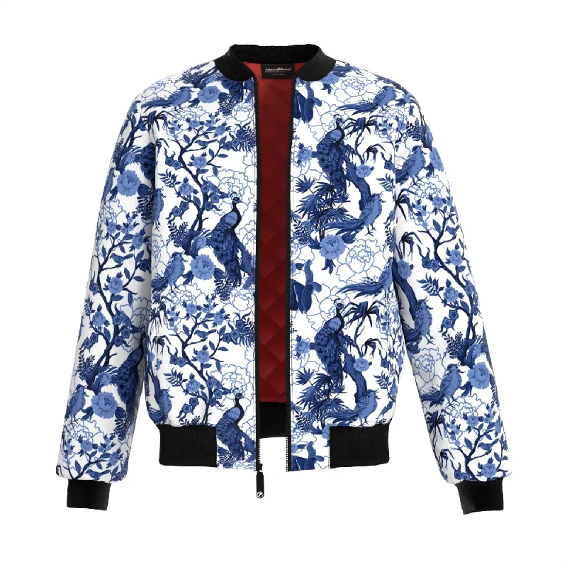 Luxurious Men's Cashmere CoatsPeacock Bomber Jacket