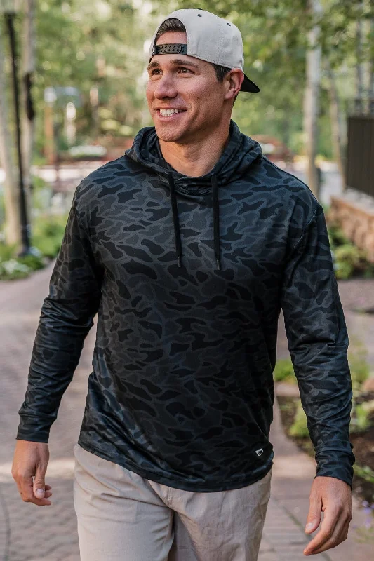 Unique Men's Custom HoodiesPerformance Hoodie - Black Camo