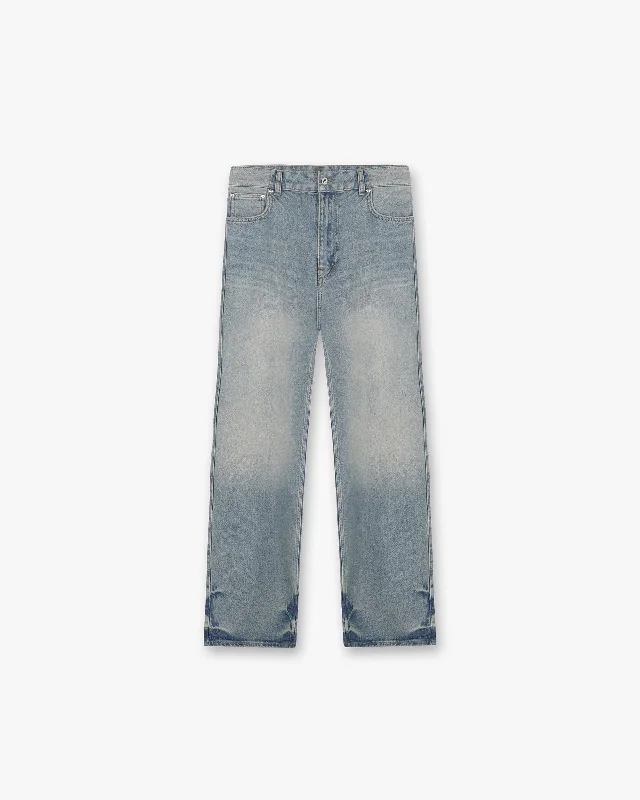 Men's Jeans with a Distressed LookR3 Baggy Denim - Blue