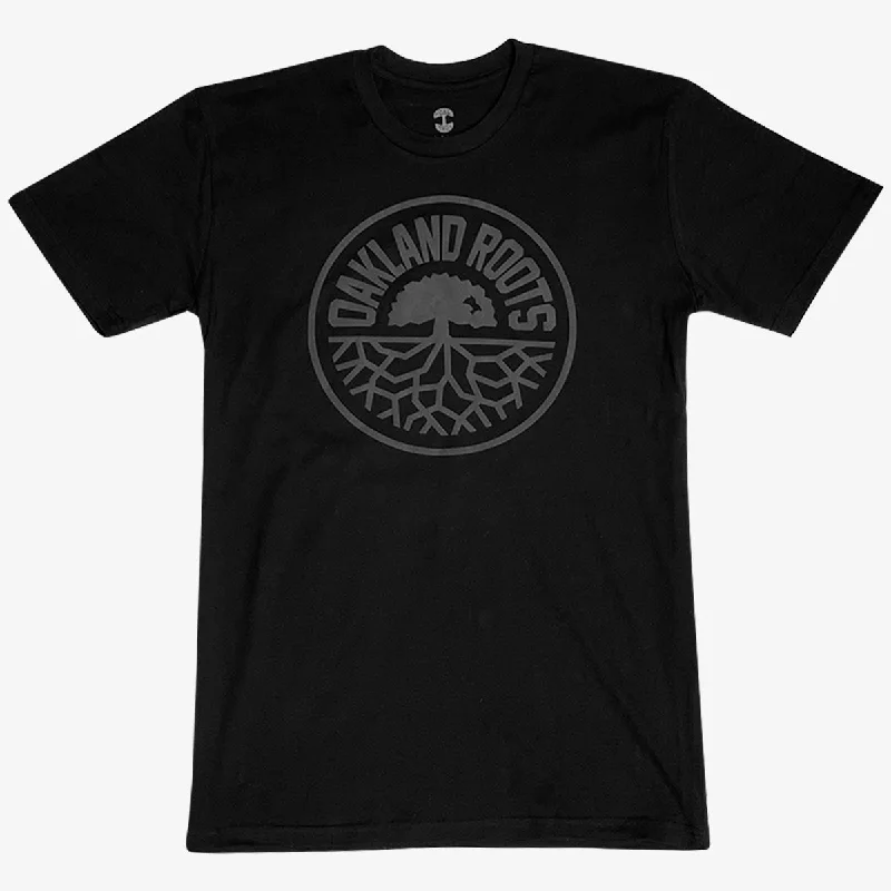 Men's Flowy Shirts for a Relaxed LookOakland Roots SC Blackout Logo Tee