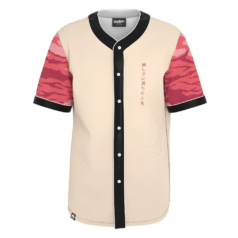 Men's Shirts with Striped PatternsSakura Blossom Jersey