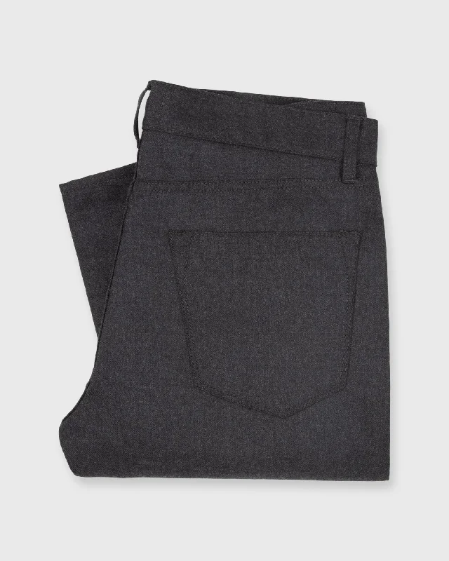 Jeans for Men with a Curvy BodySlim Straight 5-Pocket Pant in Charcoal Mix Wool Twill