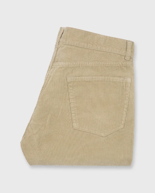 Cool Men's JeansSlim Straight 5-Pocket Pant in Khaki Corduroy