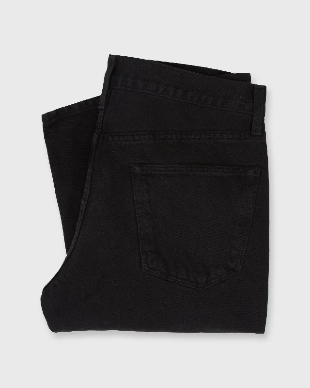 Affordable Designer Men's JeansSlim Straight Jean in Black Garment-Dyed Denim