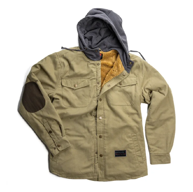 Men's Coats with Flannel LiningTroll Co. Men's Elwood Hooded Snap-Up Sherpa-Lined Jacket