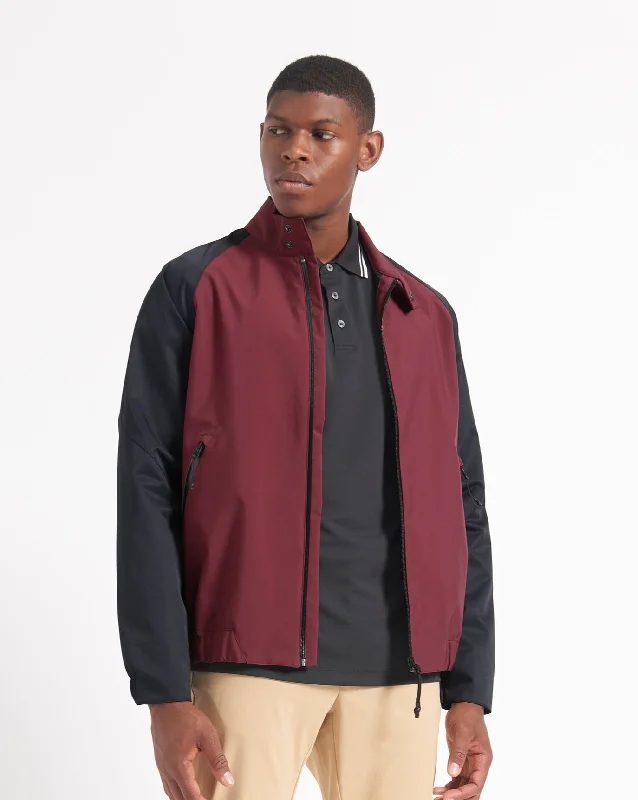 Men's Coats with Water-Repellent FabricWaterproof Harrington Jacket - Burgundy