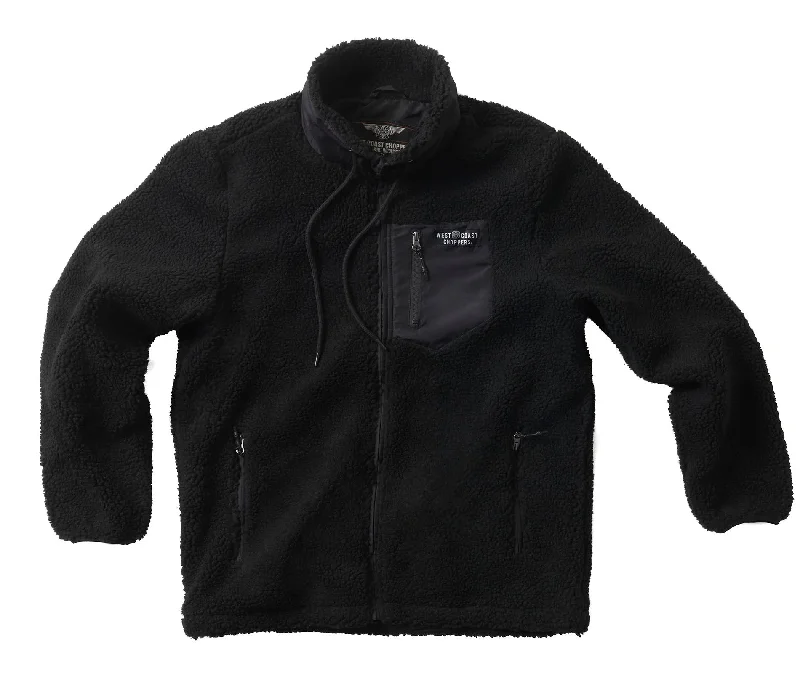 Men's Coats with Slim FitsWCC ANVIL FLEECE JACKET - BLACK