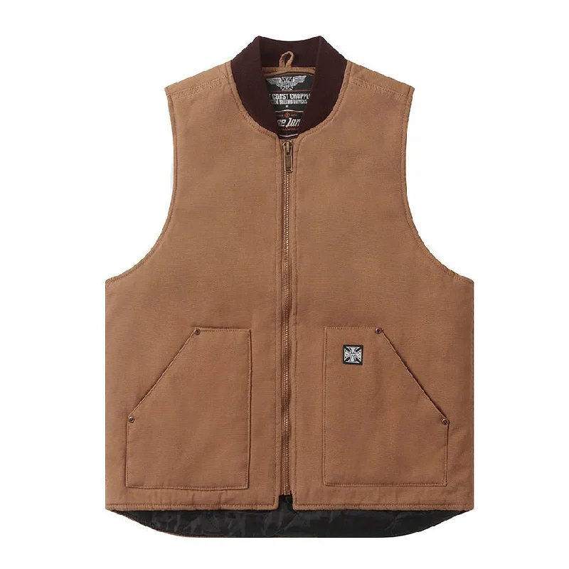 Men's Coats with Flannel LiningWCC HEAVY DUTY CANVAS WORKVEST - FRONTIER BROWN