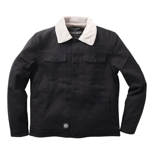 Men's Coats for TravelWCC Sherpa Lined Canvas Jacket Black