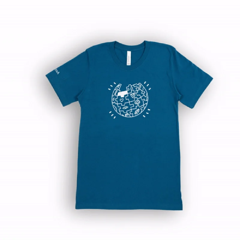 Men's Shirts with Hidden ButtonsWikipedia "Puzzle Globe" Symbol Shirt (Unisex)