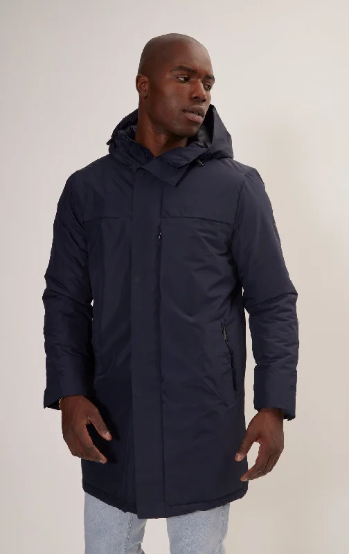 Men's Coats with Wind-Resistant FabricMagneto Waterproof Coat - Navy