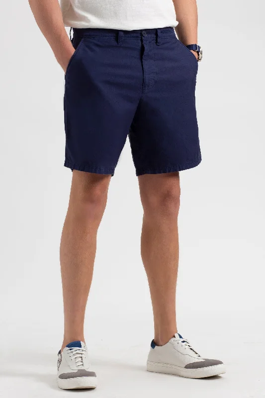 Lightweight Men's Linen PantsBeatnik Oxford Garment Dye Slim Short - Navy