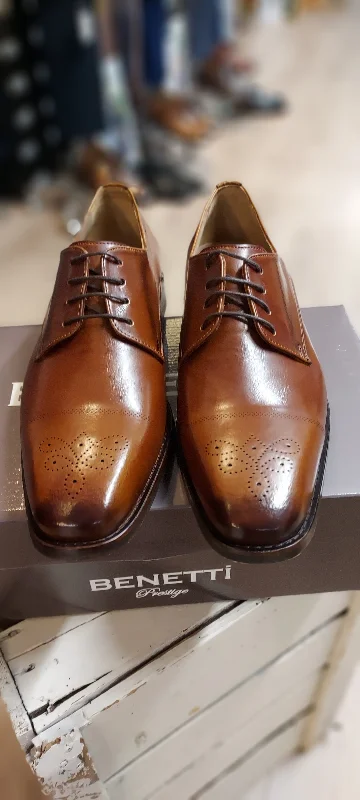 BENETTI LEATHER SHOE - COGNAC