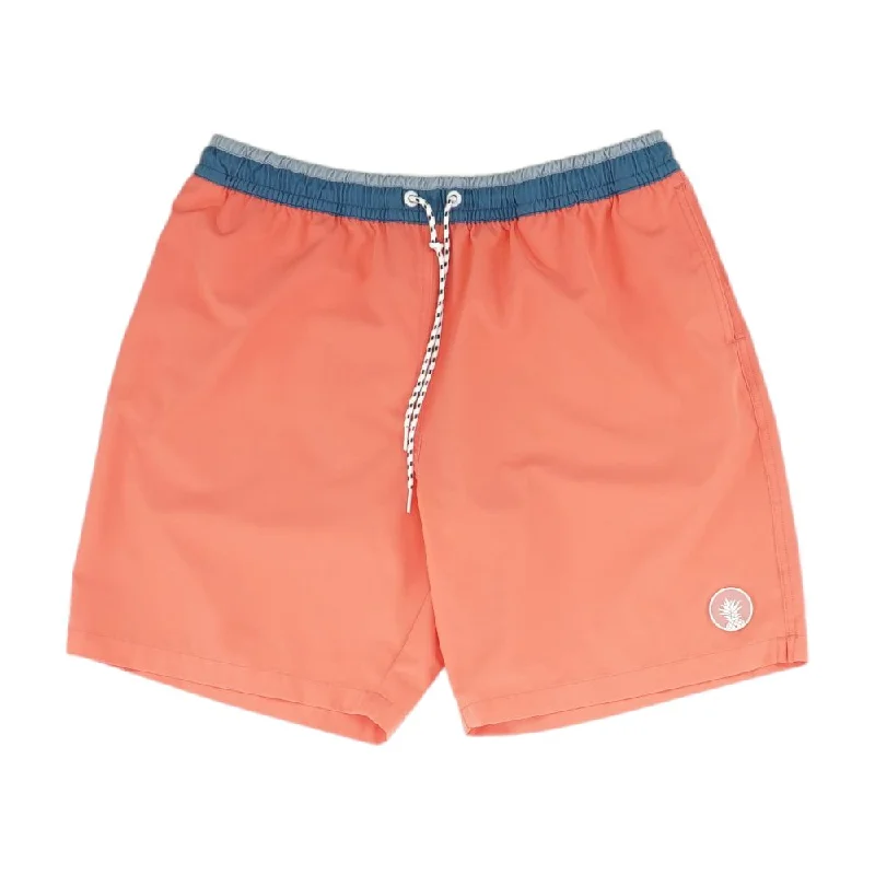 Coral Solid Swim Shorts