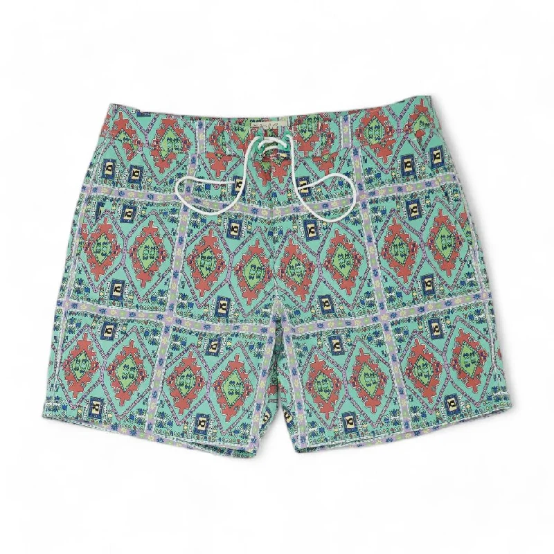 Green Graphic Swim Shorts