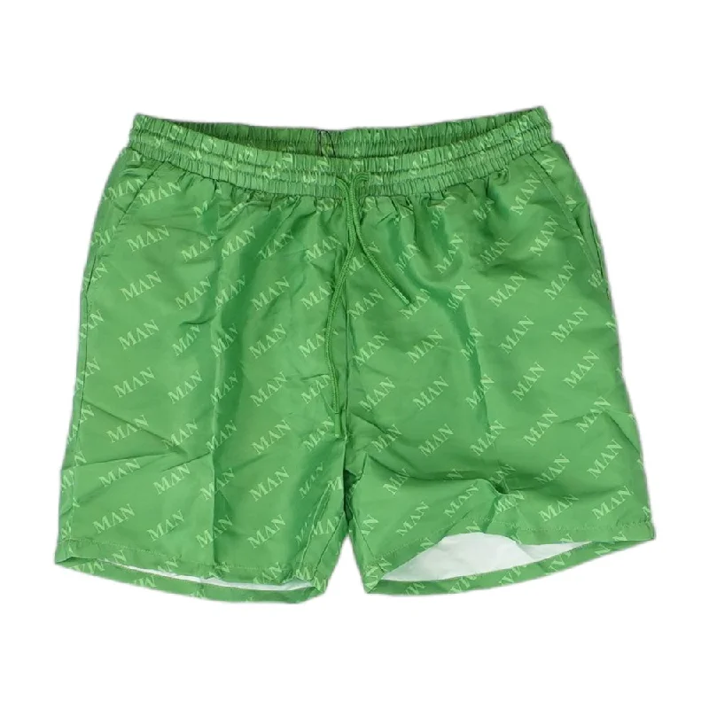 Green Solid Swim Shorts