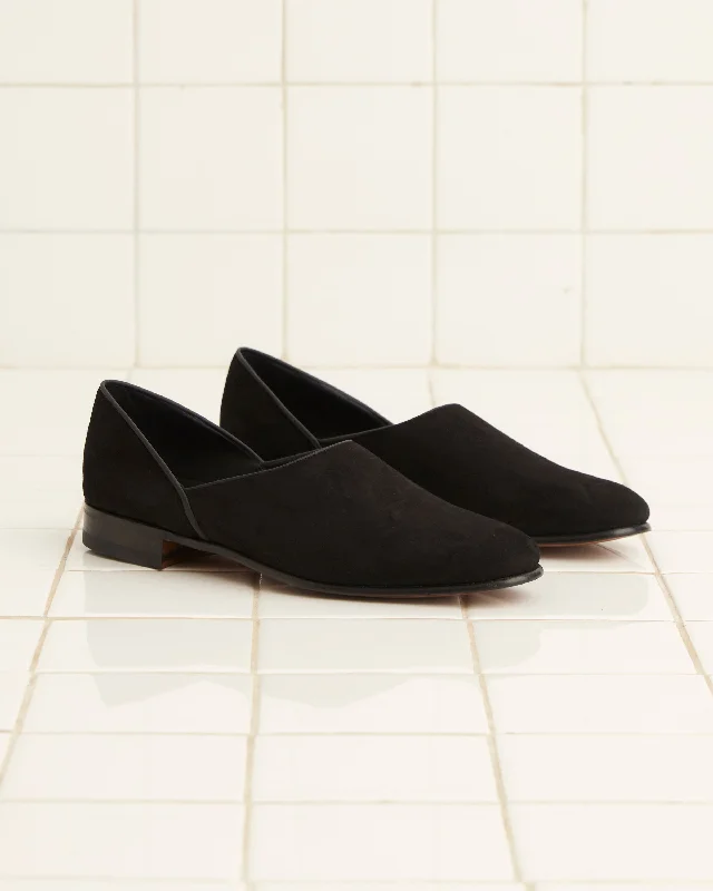 Suede House Shoes - Black