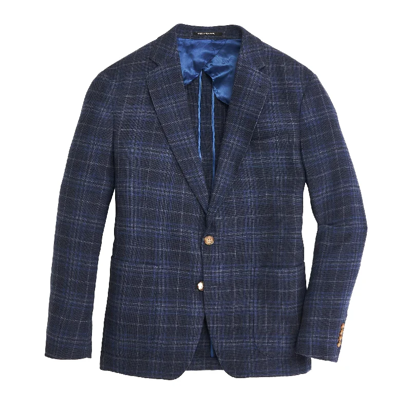 Weather-Resistant Men's CoatsMarina/True Navy Plaid Sport Coat - True Navy