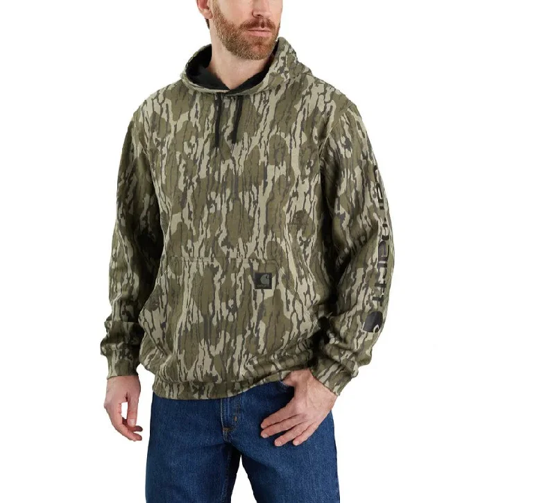 Men's Loose Fit Midweight Camo Sleeve Graphic Sweatshirt