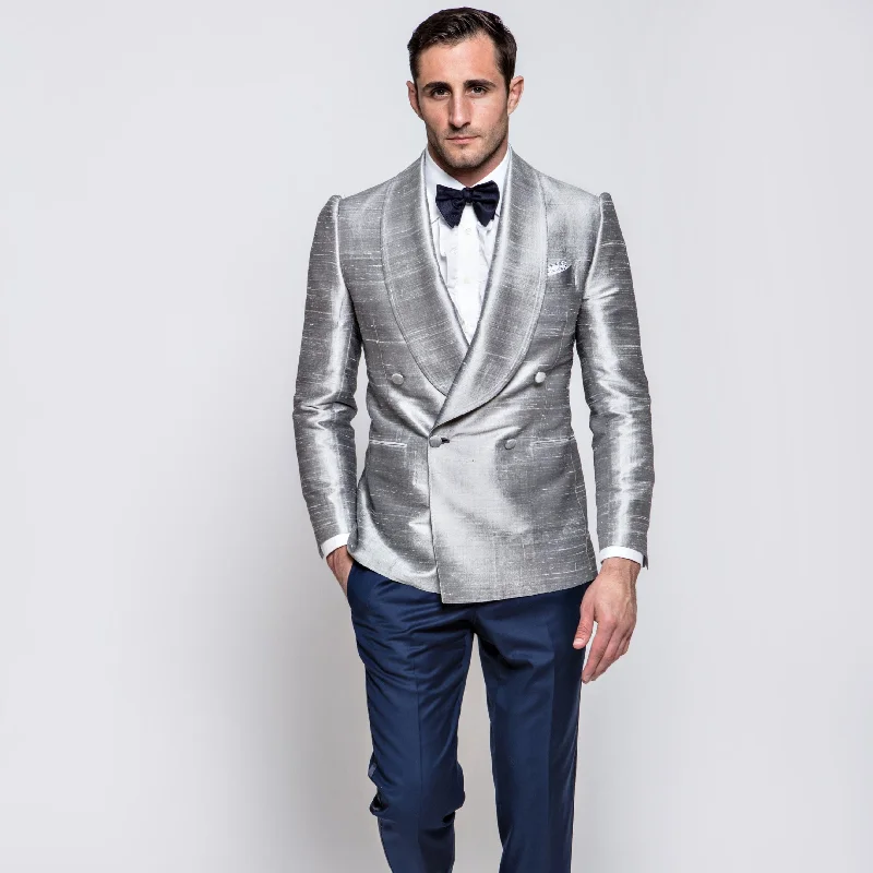 Platinum Double-Breasted Shawl Collar Jacket