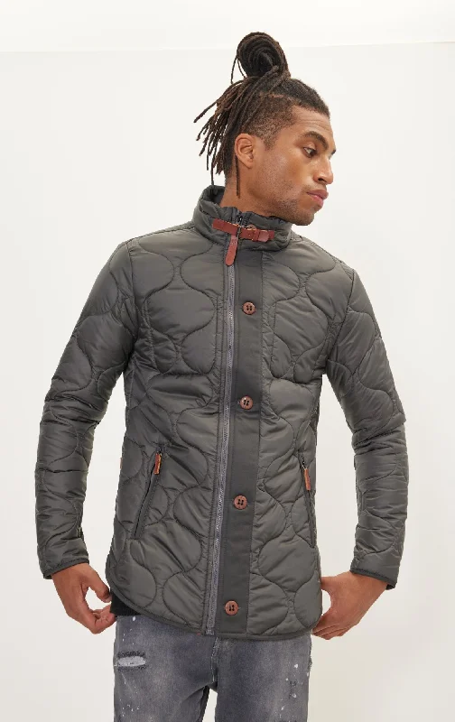 Men's Coats with Down InsulationLight Padded Zipper-Up Coat - Anthracite