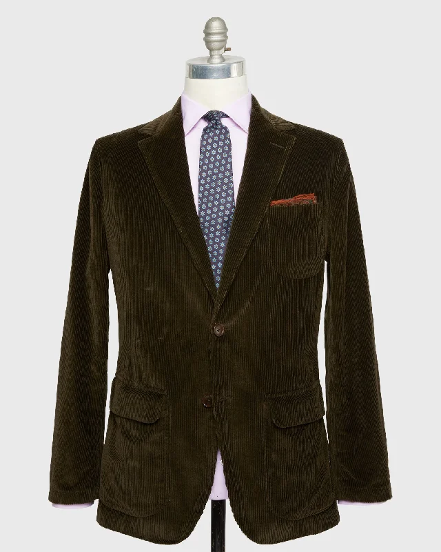 Men's Coats with Hidden PocketsButcher Jacket in Chocolate Corduroy