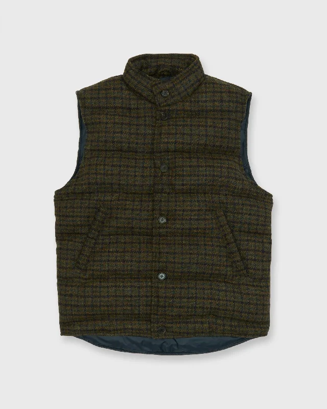 Men's Coats without LiningCashball Vest in Brown/Spruce/Navy Plaid Harris Tweed