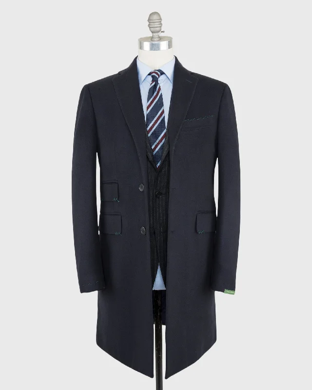 Men's Coats Made in the USAKincaid No. 3 Topcoat in Navy Wool Flannel