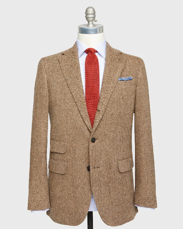 Men's Coats for SpringVirgil No. 2 Jacket in Brown/Oat Herringbone Tweed