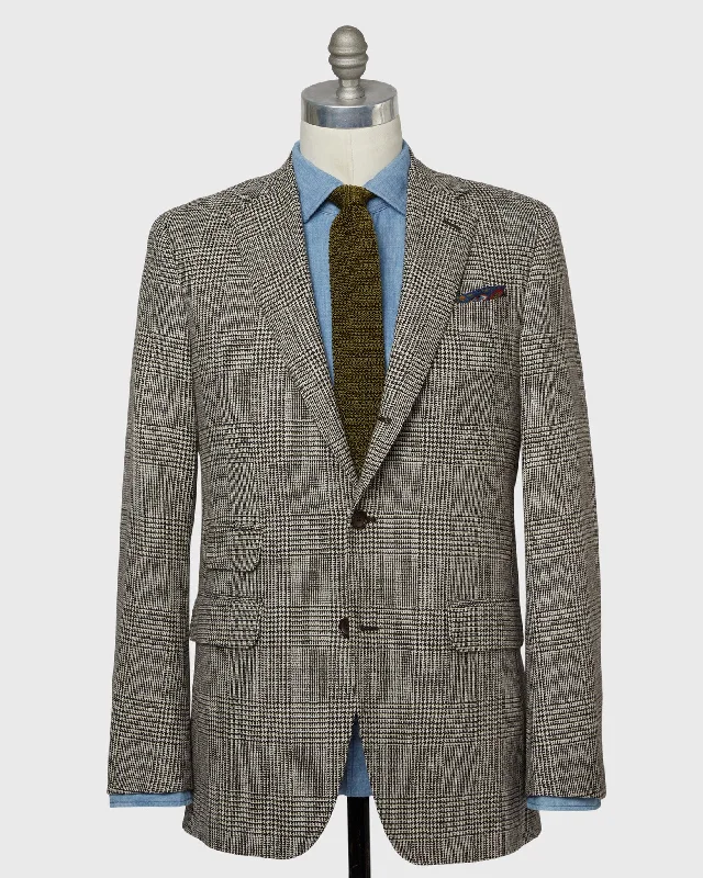 Men's Coats with LiningVirgil No. 2 Jacket in Chocolate/Bone Glen Plaid Tweed