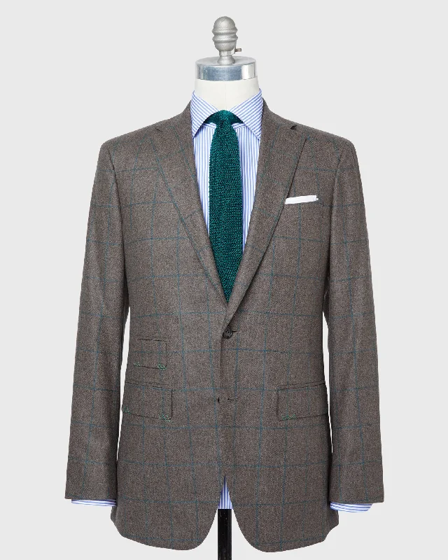 Men's Coats with Removable LiningsVirgil No. 3 Suit in Brown/Bluegrass Windowpane Flannel