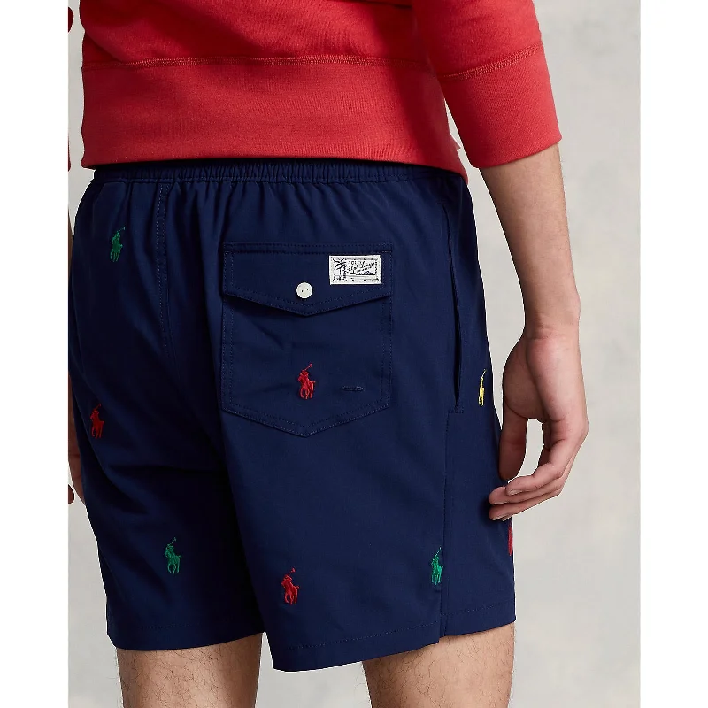 Traveller Swim Short - Navy - Multi Colour Logo