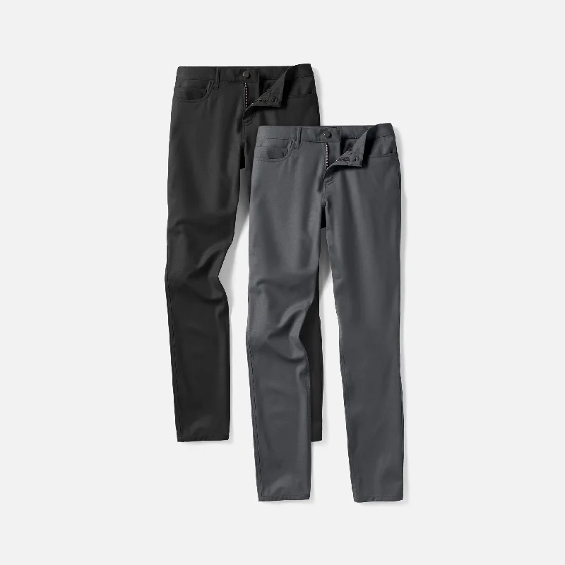 Men's Pants with Button-Down PocketsMen's 2 Pack // Merino Travel Pants