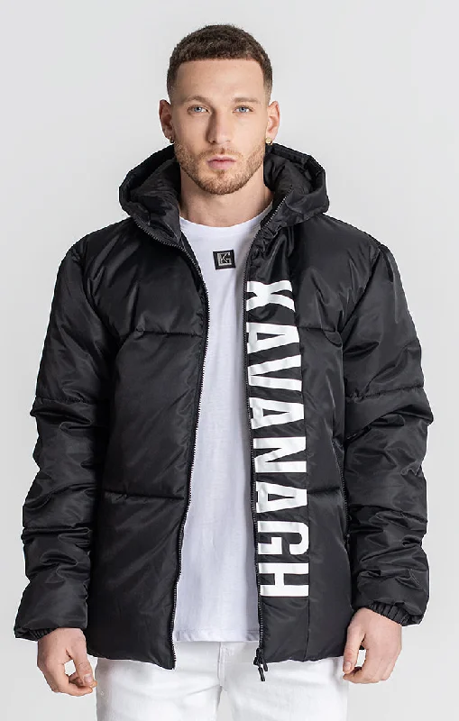 Men's Coats for AutumnBlack Peekaboo Puffer Jacket