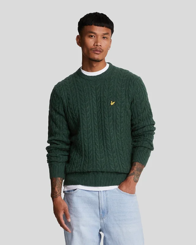 Long-Sleeve Men's SportswearCable Crew Neck Jumper