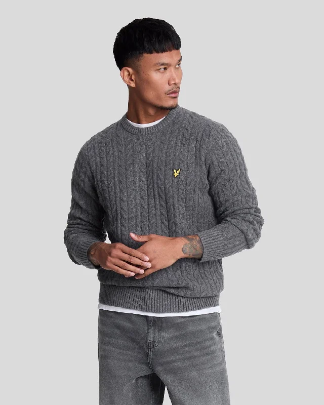 Quick-Drying Lightweight Men's SportswearCable Crew Neck Jumper