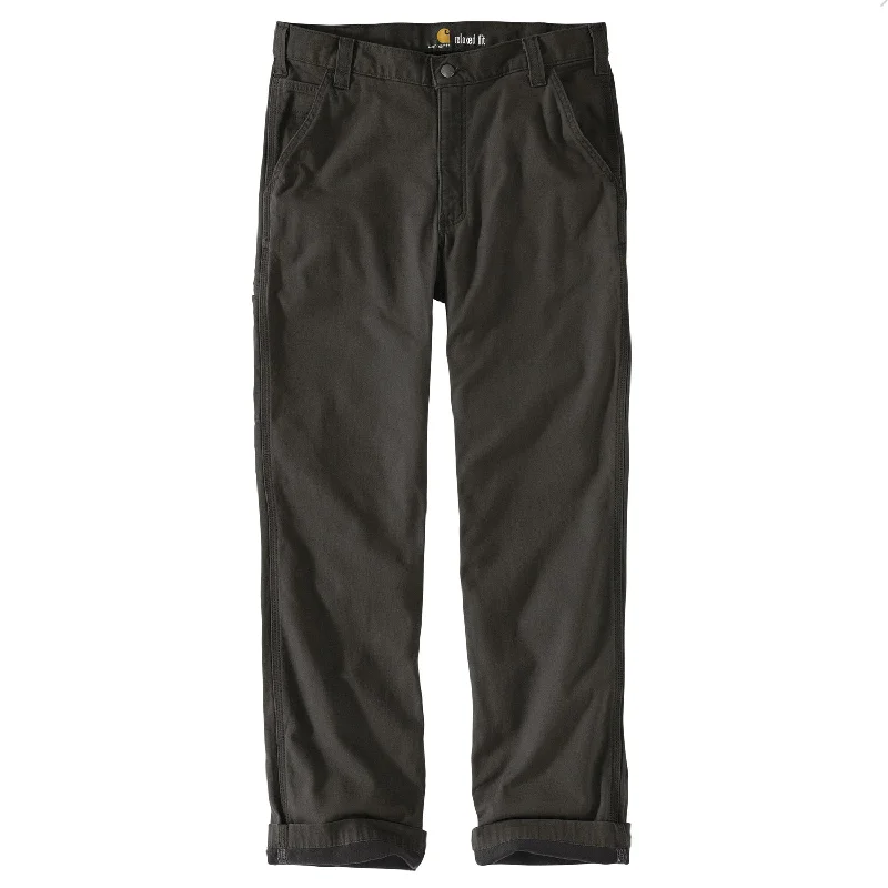 Men's Pants with Hidden ButtonsCarhartt Men's Rigby Flannel-Lined Dungaree_Peat