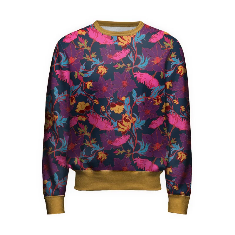 Moisture-Wicking Men's SportswearFairy Tale Night Floral Sweatshirt