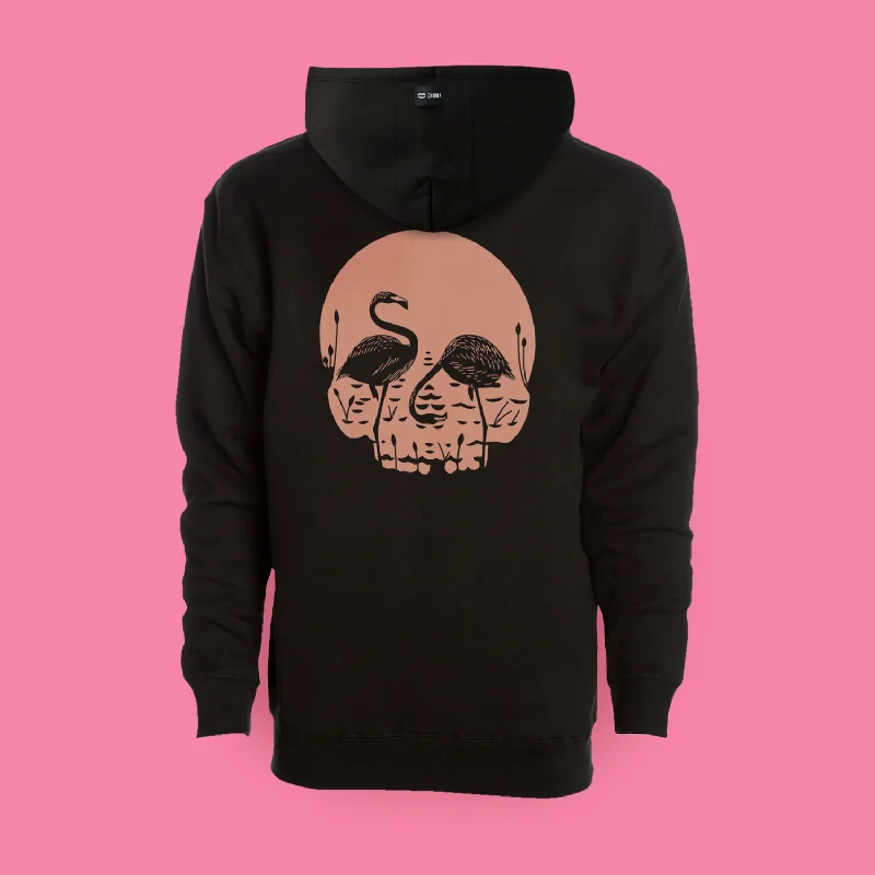 Stretchable Men's SportswearFlamingo Skull Hoodie