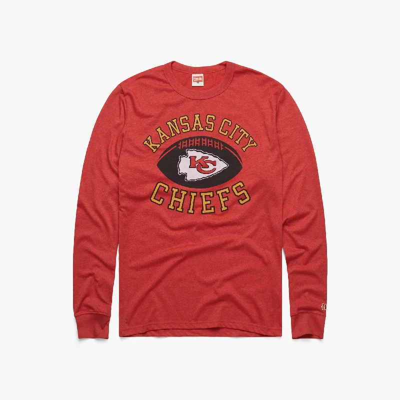 Men's Shirts with CollarsKansas City Chiefs Pigskin Long Sleeve Tee